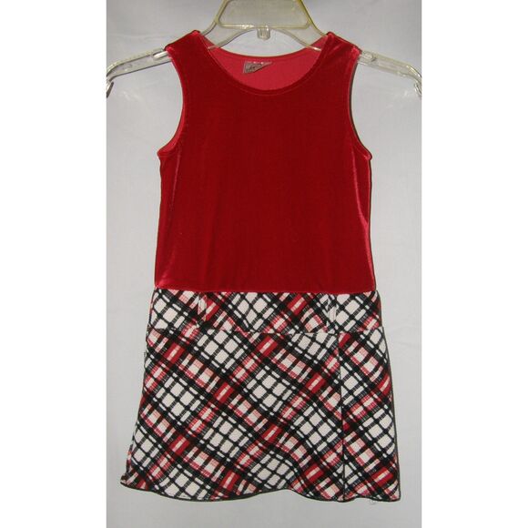 Knitworks Other - Girl Sz 6 Sleeveless Soft Stretchy Red White & Black Knee Length Dress KNITWORKS